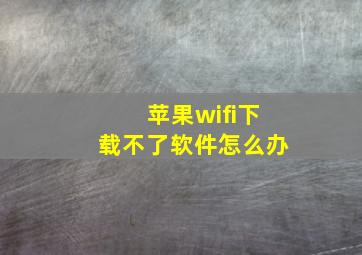 苹果wifi下载不了软件怎么办