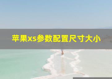 苹果xs参数配置尺寸大小