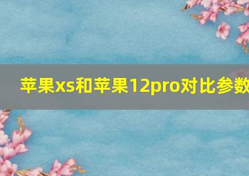 苹果xs和苹果12pro对比参数