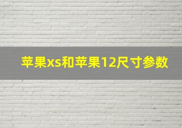 苹果xs和苹果12尺寸参数