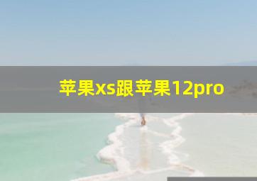 苹果xs跟苹果12pro