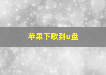 苹果下歌到u盘