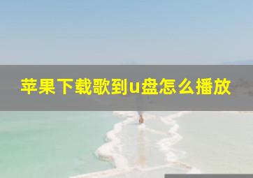 苹果下载歌到u盘怎么播放