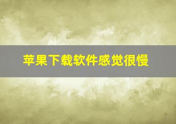 苹果下载软件感觉很慢