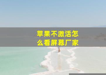 苹果不激活怎么看屏幕厂家