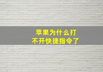 苹果为什么打不开快捷指令了