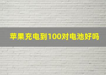 苹果充电到100对电池好吗