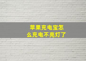 苹果充电宝怎么充电不亮灯了