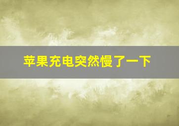 苹果充电突然慢了一下