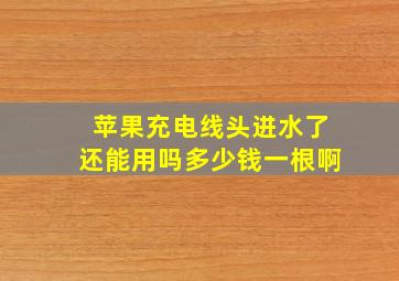 苹果充电线头进水了还能用吗多少钱一根啊