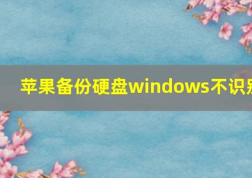 苹果备份硬盘windows不识别