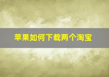 苹果如何下载两个淘宝