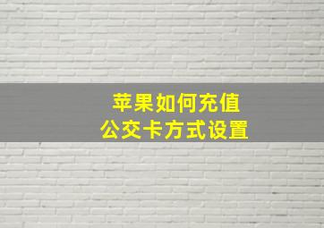 苹果如何充值公交卡方式设置