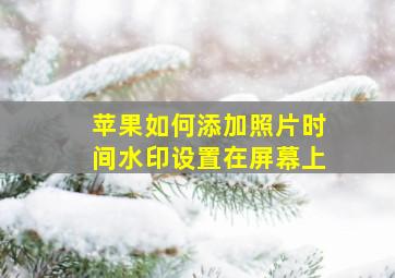 苹果如何添加照片时间水印设置在屏幕上