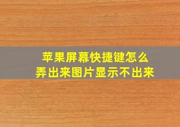 苹果屏幕快捷键怎么弄出来图片显示不出来