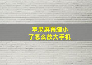 苹果屏幕缩小了怎么放大手机