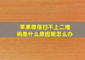 苹果微信扫不上二维码是什么原因呢怎么办