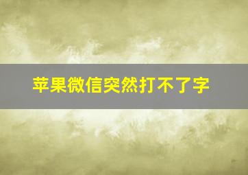 苹果微信突然打不了字