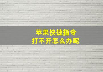 苹果快捷指令打不开怎么办呢