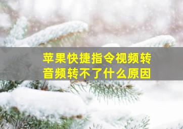 苹果快捷指令视频转音频转不了什么原因