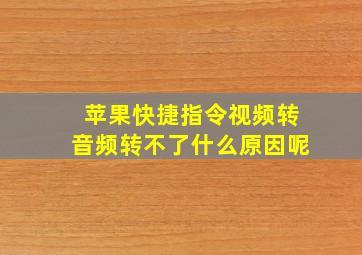 苹果快捷指令视频转音频转不了什么原因呢