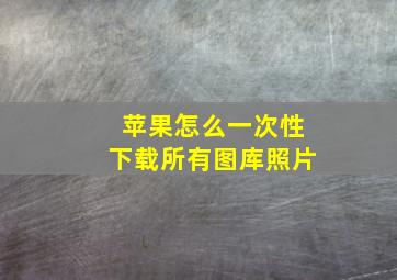 苹果怎么一次性下载所有图库照片