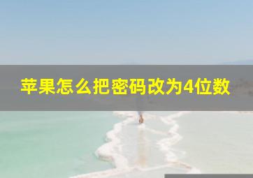 苹果怎么把密码改为4位数