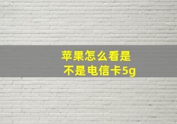 苹果怎么看是不是电信卡5g