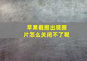 苹果截图出现图片怎么关闭不了呢