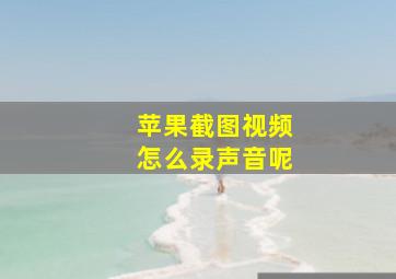 苹果截图视频怎么录声音呢