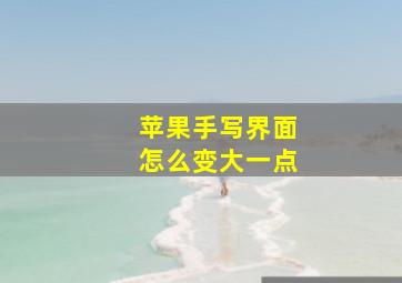 苹果手写界面怎么变大一点