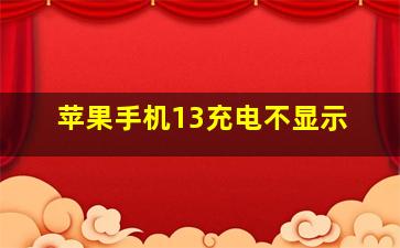 苹果手机13充电不显示