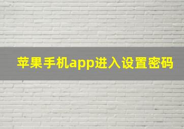 苹果手机app进入设置密码