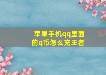 苹果手机qq里面的q币怎么充王者