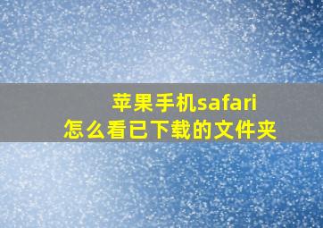 苹果手机safari怎么看已下载的文件夹