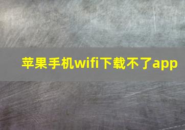 苹果手机wifi下载不了app