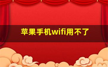 苹果手机wifi用不了