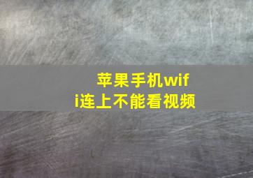 苹果手机wifi连上不能看视频