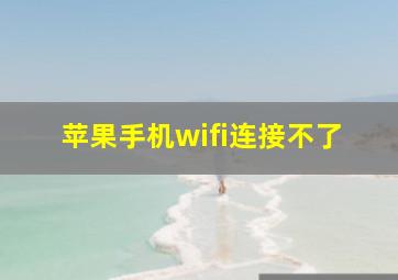 苹果手机wifi连接不了