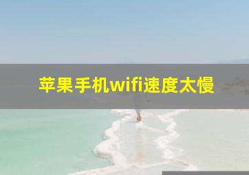 苹果手机wifi速度太慢