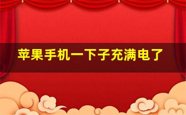 苹果手机一下子充满电了