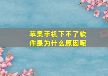 苹果手机下不了软件是为什么原因呢