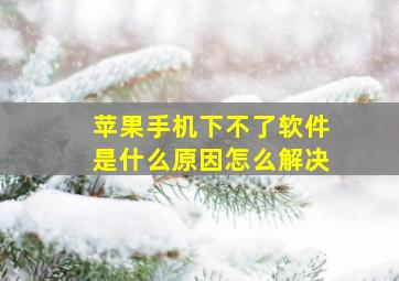 苹果手机下不了软件是什么原因怎么解决