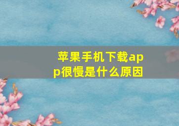 苹果手机下载app很慢是什么原因