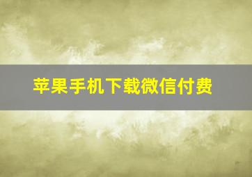 苹果手机下载微信付费