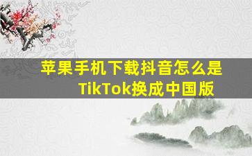 苹果手机下载抖音怎么是TikTok换成中国版