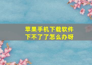 苹果手机下载软件下不了了怎么办呀