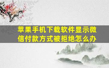 苹果手机下载软件显示微信付款方式被拒绝怎么办