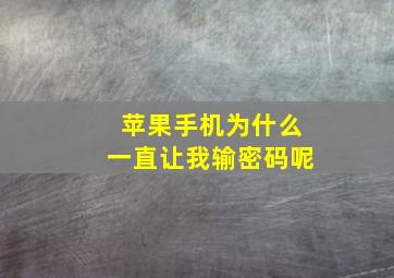 苹果手机为什么一直让我输密码呢