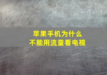 苹果手机为什么不能用流量看电视